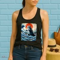 Catzilla Cat Japanese Art Funny Cat Adventure Women's Tank Top thumb 2