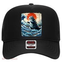 Catzilla Cat Japanese Art Funny Cat Adventure Hat thumb 0