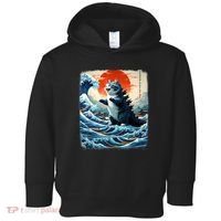Catzilla Cat Japanese Art Funny Cat Adventure Toddler Hoodie thumb 0