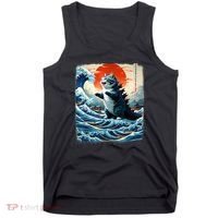 Catzilla Cat Japanese Art Funny Cat Adventure Tank Top thumb 0