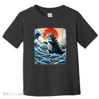 Catzilla Cat Japanese Art Funny Cat Adventure Toddler T-Shirt thumb 0