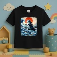 Catzilla Cat Japanese Art Funny Cat Adventure Toddler T-Shirt thumb 3