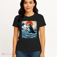 Catzilla Cat Japanese Art Funny Cat Adventure Women's T-Shirt thumb 4