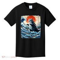 Catzilla Cat Japanese Art Funny Cat Adventure Kids T-Shirt thumb 0