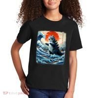 Catzilla Cat Japanese Art Funny Cat Adventure Kids T-Shirt thumb 2