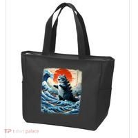 Catzilla Cat Japanese Art Funny Cat Adventure Tote Bag thumb 3