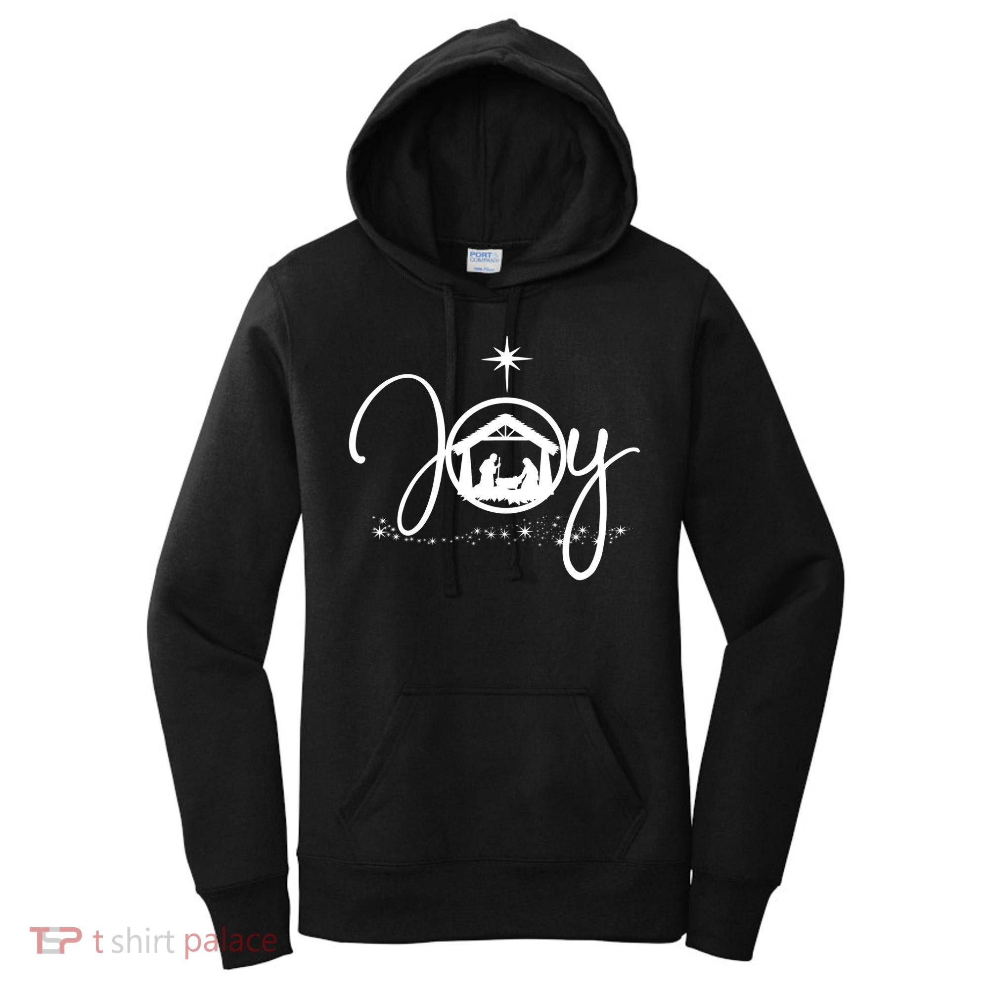 Christian Christmas Joy Jesus Nativity Scene Faith Gift TShirt Women's Hoodie