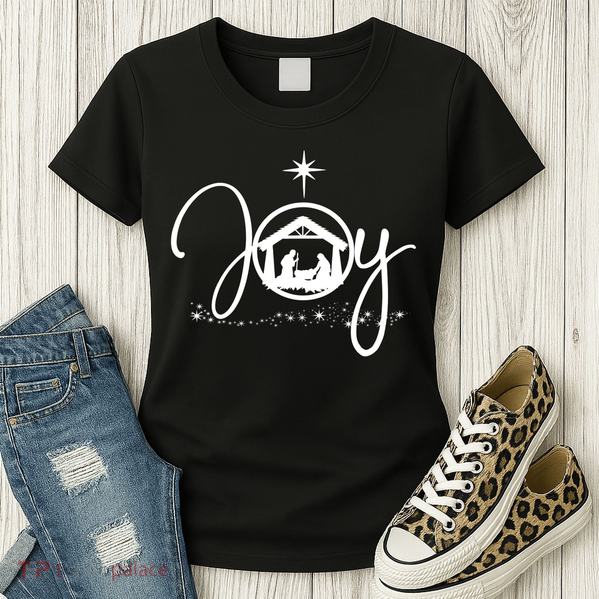 Christian Christmas Joy Jesus Nativity Scene Faith Gift TShirt Women's T-Shirt