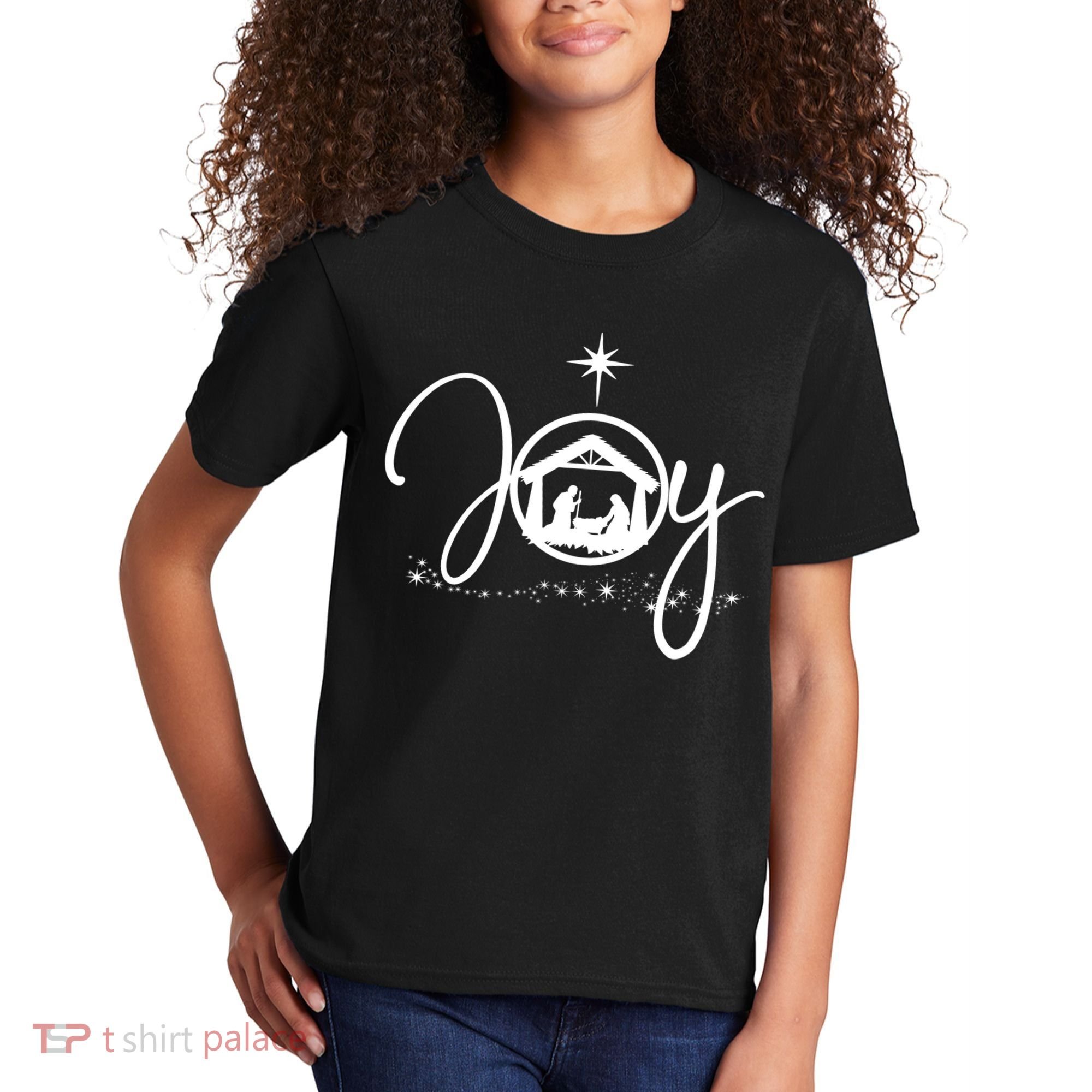Christian Christmas Joy Jesus Nativity Scene Faith Gift TShirt Kids T-Shirt