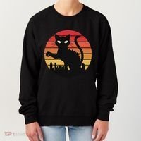 Catzilla Cat Japanese Sunset Retro Cute For Women Women's Sweatshirt thumb 0