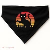 Catzilla Cat Japanese Sunset Retro Cute For Women USA-Made Doggie Bandana thumb 0