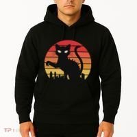 Catzilla Cat Japanese Sunset Retro Cute For Women Hoodie thumb 2