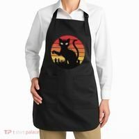 Catzilla Cat Japanese Sunset Retro Cute For Women Apron thumb 2