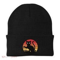 Catzilla Cat Japanese Sunset Retro Cute For Women Beanie thumb 0