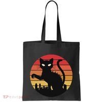 Catzilla Cat Japanese Sunset Retro Cute For Women Tote Bag thumb 0