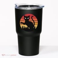 Catzilla Cat Japanese Sunset Retro Cute For Women Tumbler thumb 0