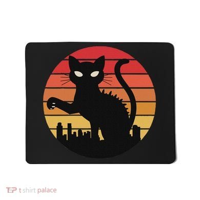 Catzilla Cat Japanese Sunset Retro Cute For Women Mousepad