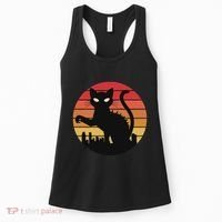 Catzilla Cat Japanese Sunset Retro Cute For Women Women's Tank Top thumb 0