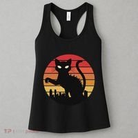 Catzilla Cat Japanese Sunset Retro Cute For Women Women's Tank Top thumb 3