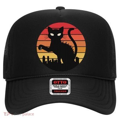 Catzilla Cat Japanese Sunset Retro Cute For Women Hat