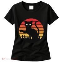 Catzilla Cat Japanese Sunset Retro Cute For Women Women's T-Shirt thumb 0