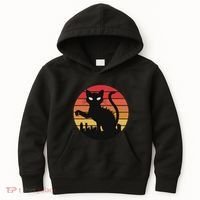 Catzilla Cat Japanese Sunset Retro Cute For Women Kids Hoodie thumb 0