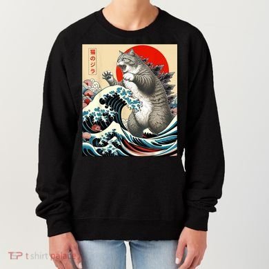Catzilla Cat Japanese Art Funny Cat Women's Sweatshirt