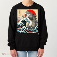 Catzilla Cat Japanese Art Funny Cat Women's Sweatshirt thumb 0