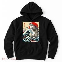 Catzilla Cat Japanese Art Funny Cat Hoodie thumb 0