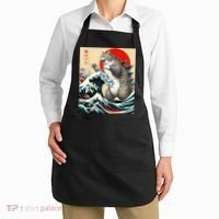 Catzilla Cat Japanese Art Funny Cat Apron thumb 2