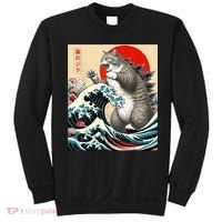 Catzilla Cat Japanese Art Funny Cat Sweatshirt thumb 0