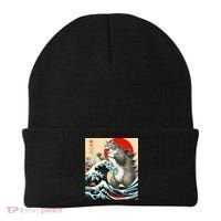 Catzilla Cat Japanese Art Funny Cat Beanie thumb 0