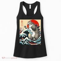 Catzilla Cat Japanese Art Funny Cat Women's Tank Top thumb 0