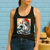 Catzilla Cat Japanese Art Funny Cat Women's Tank Top thumb 2