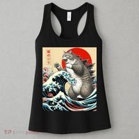 Catzilla Cat Japanese Art Funny Cat Women's Tank Top thumb 3