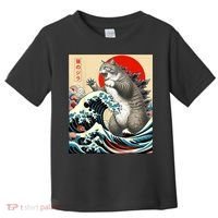 Catzilla Cat Japanese Art Funny Cat Toddler T-Shirt thumb 0
