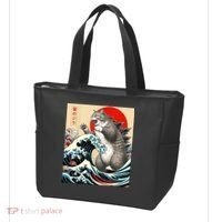 Catzilla Cat Japanese Art Funny Cat Tote Bag thumb 3