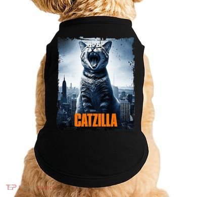 Catzilla Cat Japanese Art Funny Cat Doggie Tank