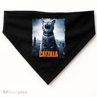 Catzilla Cat Japanese Art Funny Cat USA-Made Doggie Bandana thumb 0