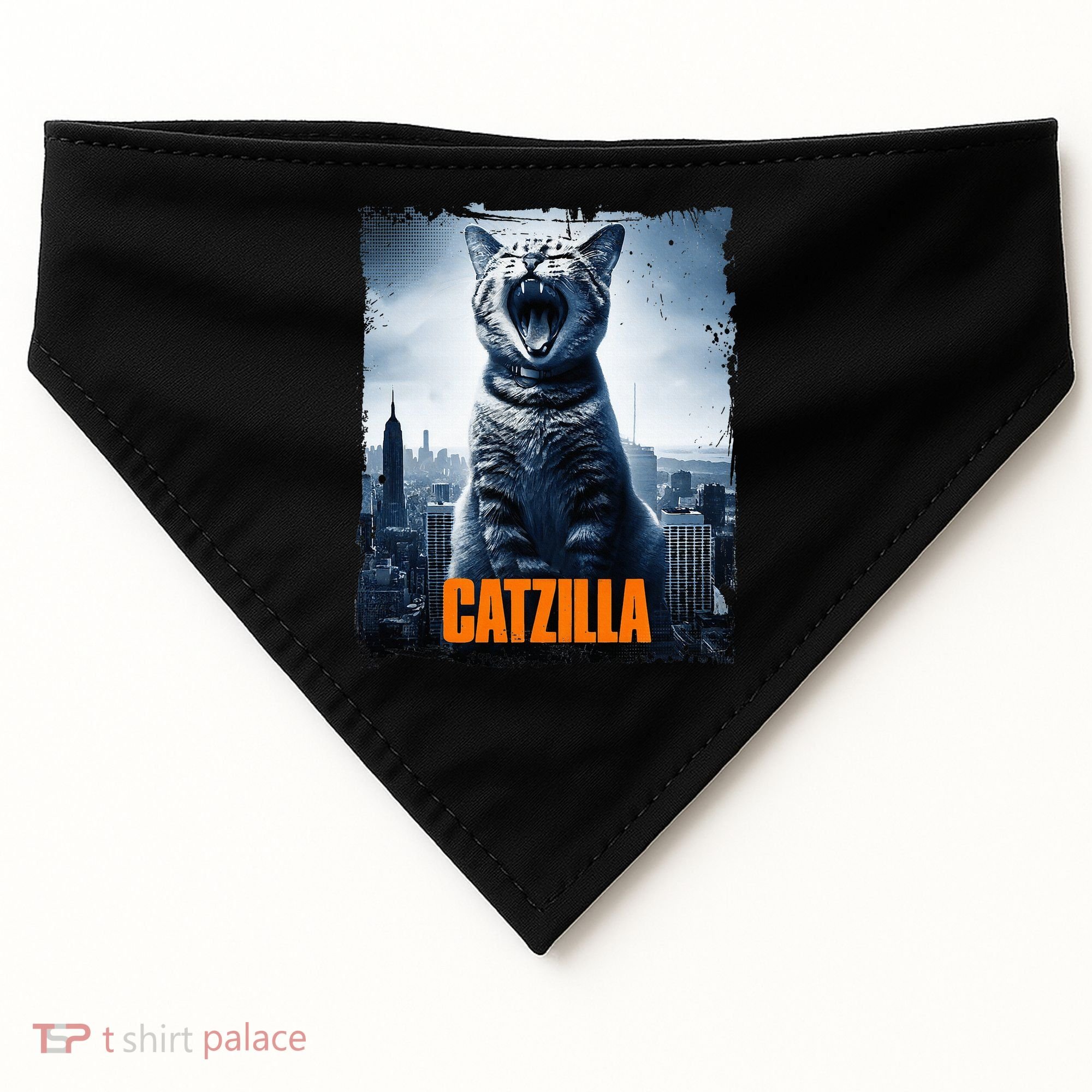 Catzilla Cat Japanese Art Funny Cat USA-Made Doggie Bandana