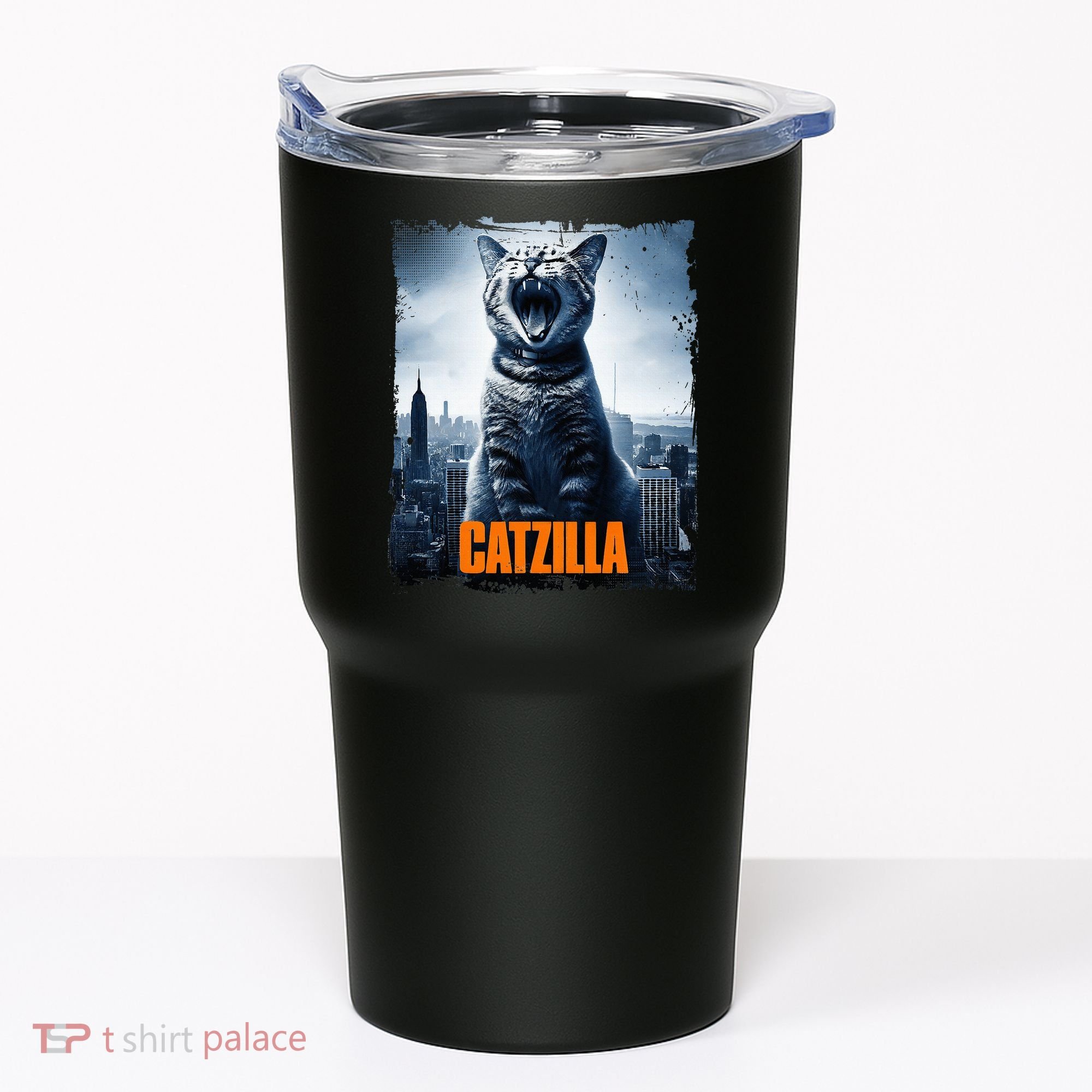 Catzilla Cat Japanese Art Funny Cat Tumbler