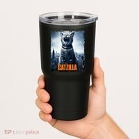 Catzilla Cat Japanese Art Funny Cat Tumbler thumb 2