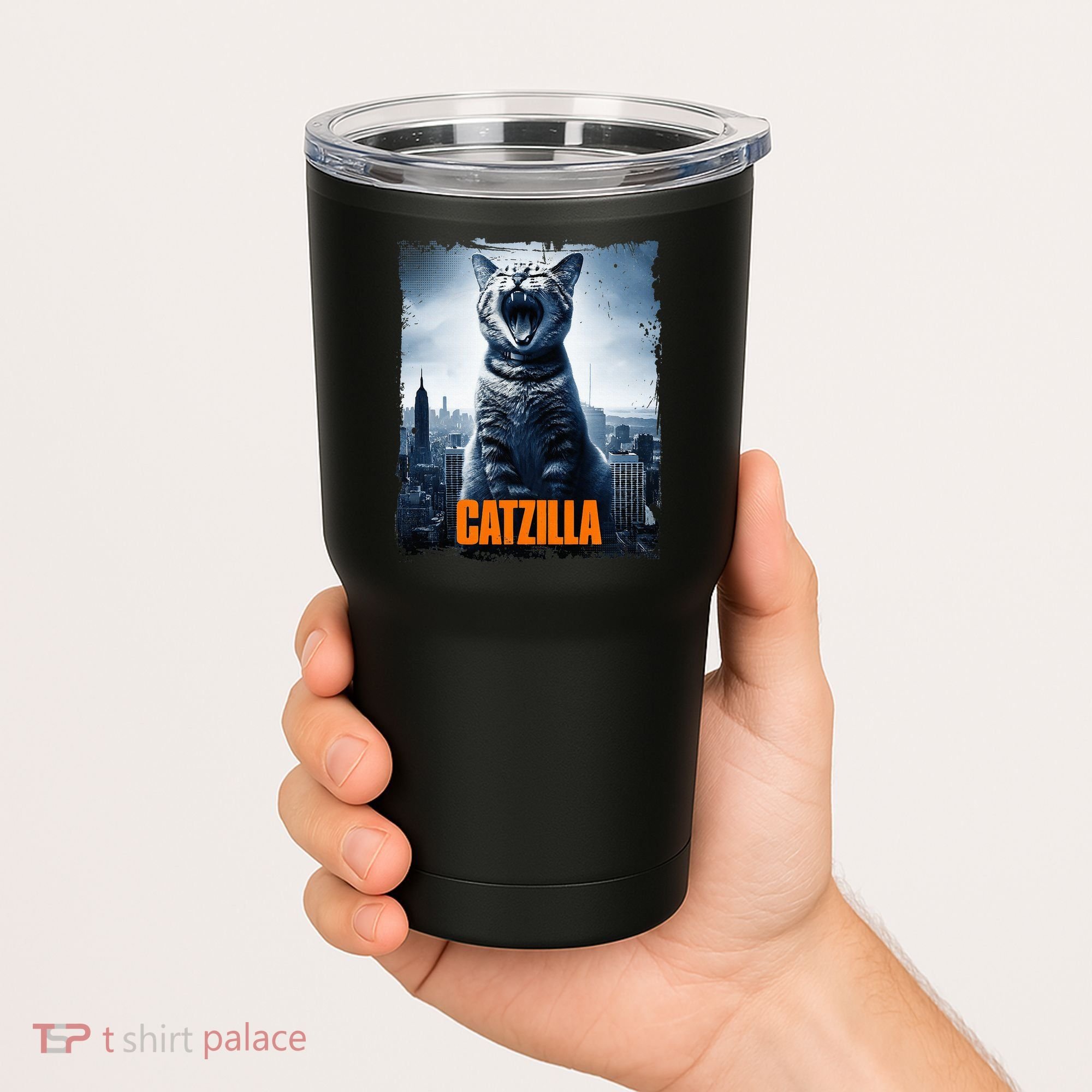 Catzilla Cat Japanese Art Funny Cat Tumbler