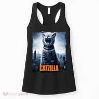 Catzilla Cat Japanese Art Funny Cat Women's Tank Top thumb 0