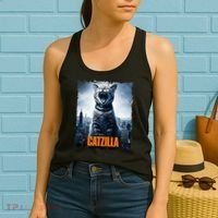 Catzilla Cat Japanese Art Funny Cat Women's Tank Top thumb 2