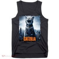 Catzilla Cat Japanese Art Funny Cat Tank Top thumb 0