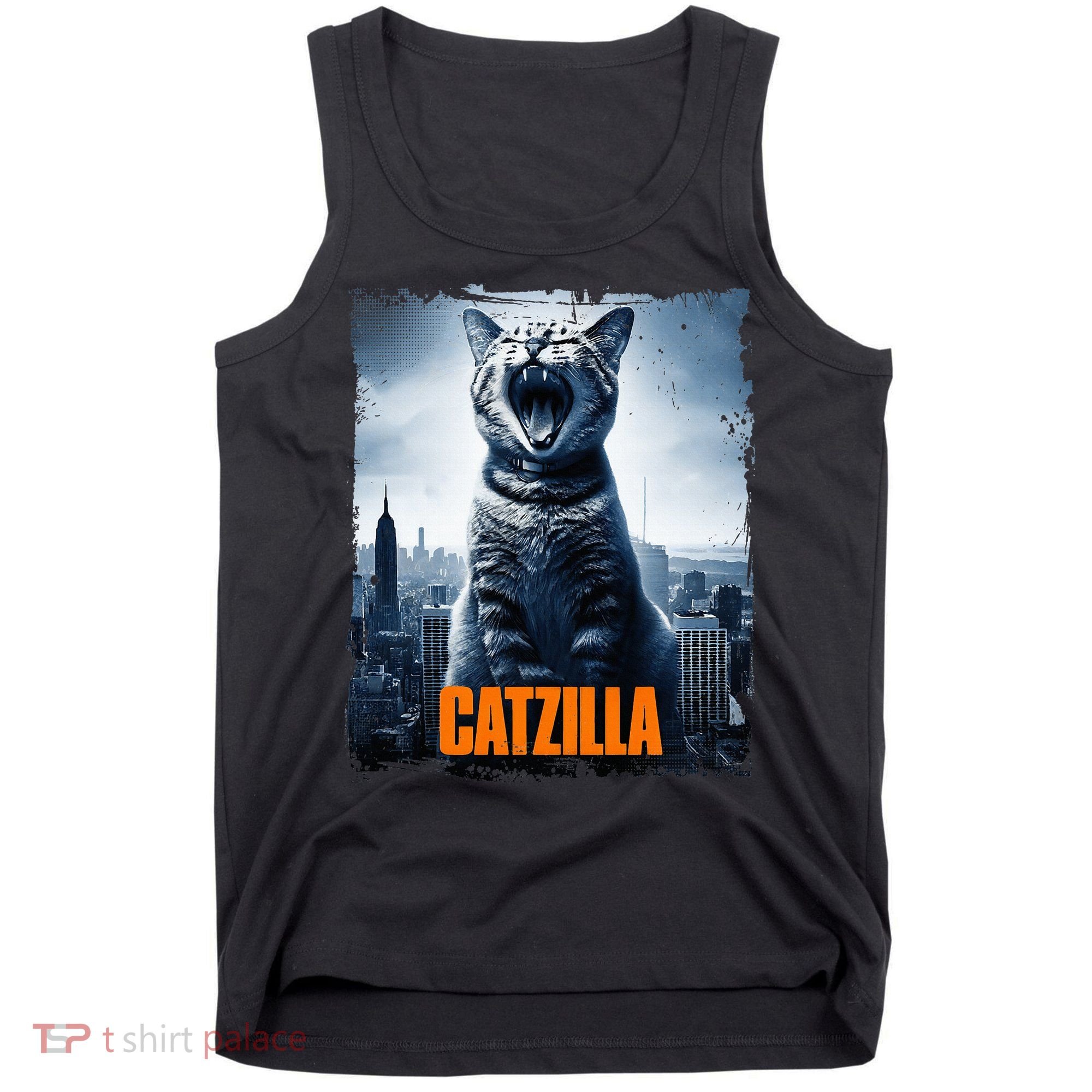 Catzilla Cat Japanese Art Funny Cat Tank Top