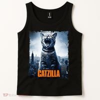 Catzilla Cat Japanese Art Funny Cat Tank Top thumb 2