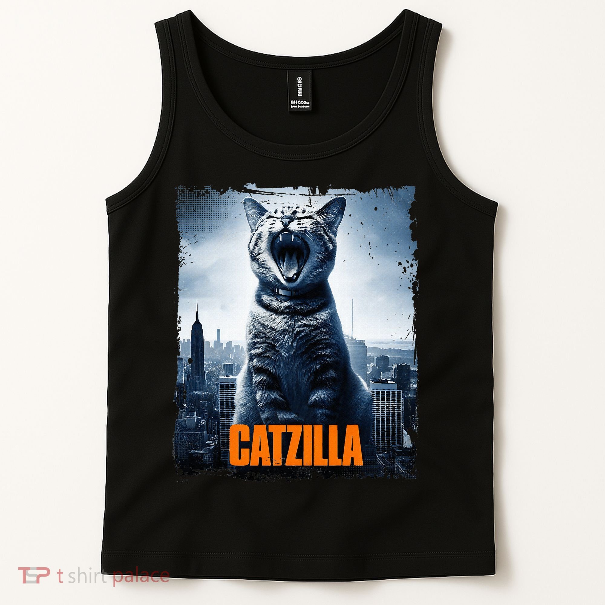 Catzilla Cat Japanese Art Funny Cat Tank Top