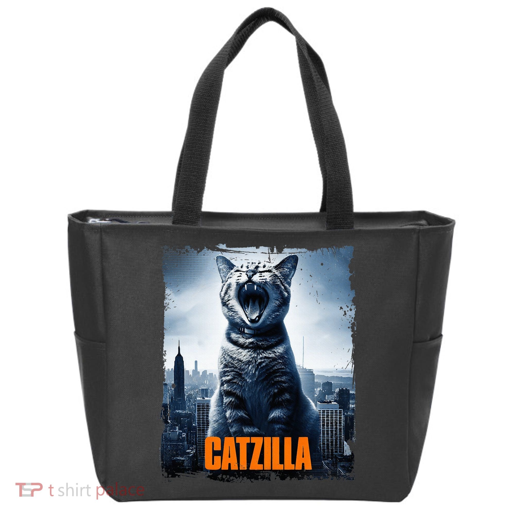 Catzilla Cat Japanese Art Funny Cat Tote Bag